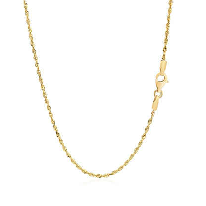 14k Yellow Gold Solid Diamond Cut Rope Chain (1.60 mm)