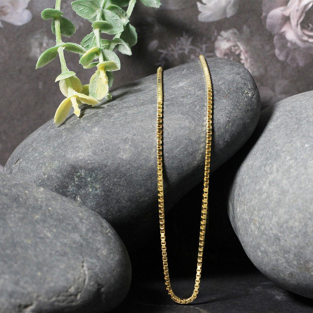 14k Yellow Gold Semi Solid Box Chain 1.6mm