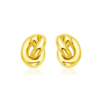 14k Yellow Gold Polished Knot Earrings