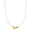 14k Yellow Gold Script LOVE Necklace