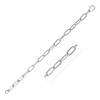 Sterling Silver Wide Paperclip Chain Bracelet
