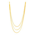 14k Yellow Gold Three Strand Herringbone Chain Necklace