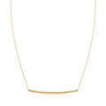 14k Yellow Gold Thin Textured Bar Necklace