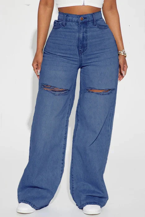 Washed Wide Leg Jeans