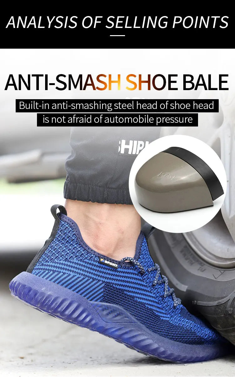 SUADEX Indestructible Steel Toe Shoes Comfortable Lightweight Work Safety Sneakers