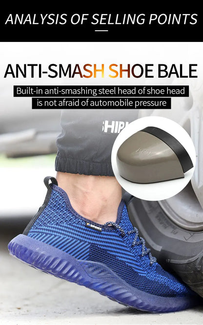 SUADEX Indestructible Steel Toe Shoes Comfortable Lightweight Work Safety Sneakers