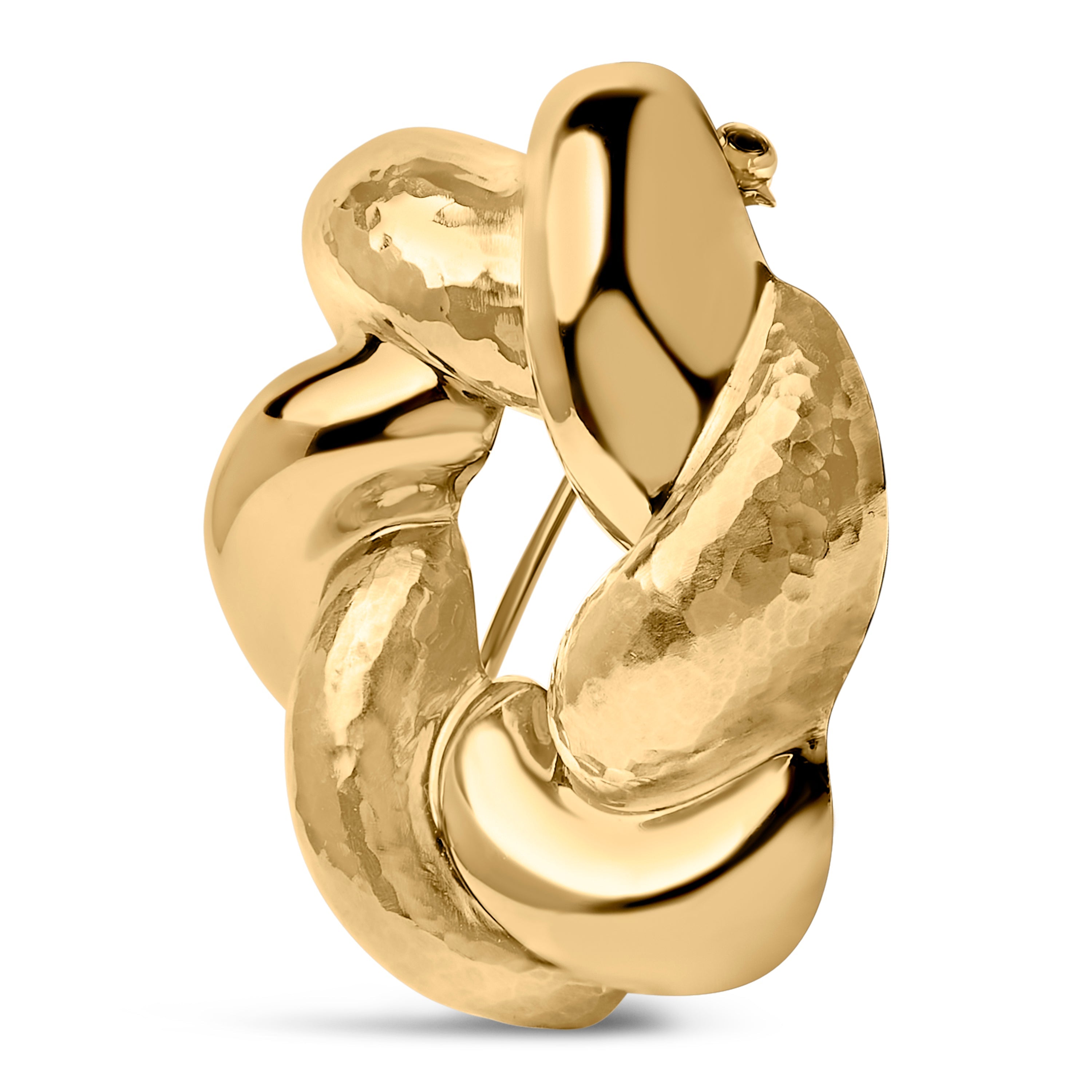 18K Yellow Gold Sculpted Knot Brooch