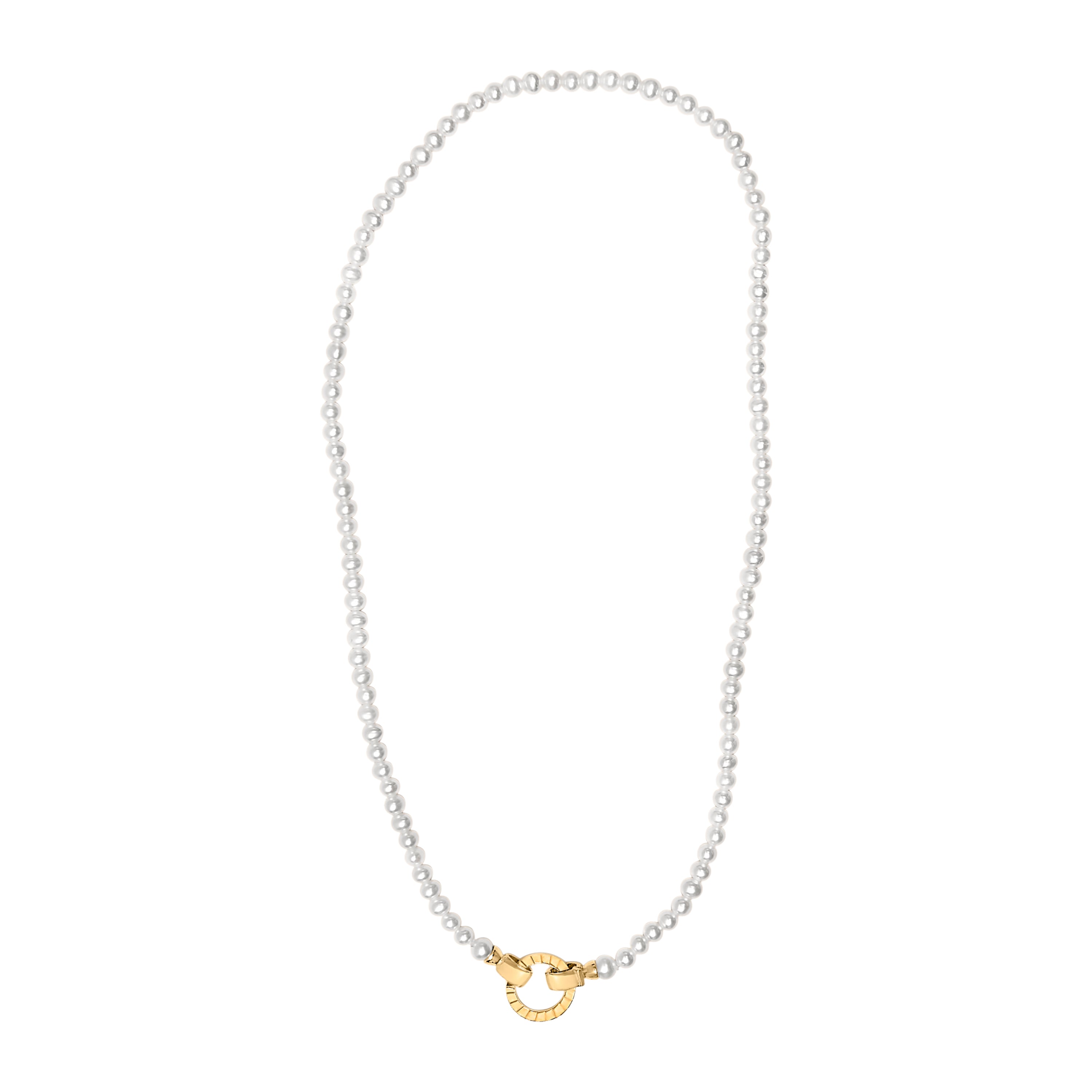 18K Yellow Gold Vermeil Pearl Strand Infinity Necklace