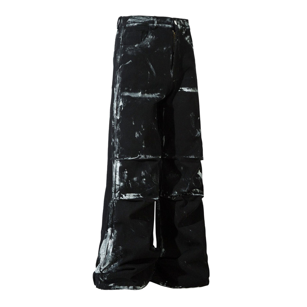 Men's American-style Retro Heavy-duty Painted Multi-pocket Jeans