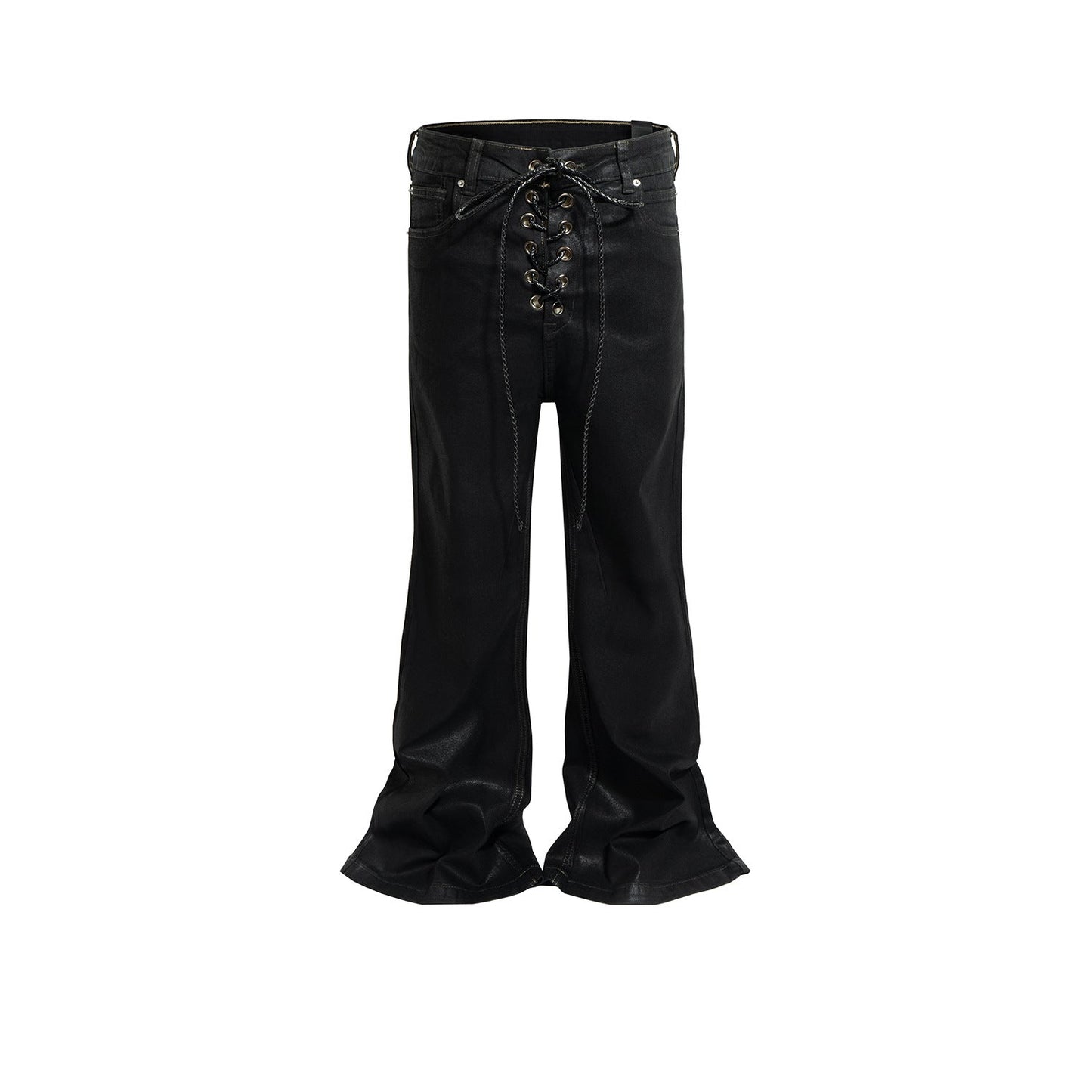 Men's Women's Coated Stretch Flared Jeans