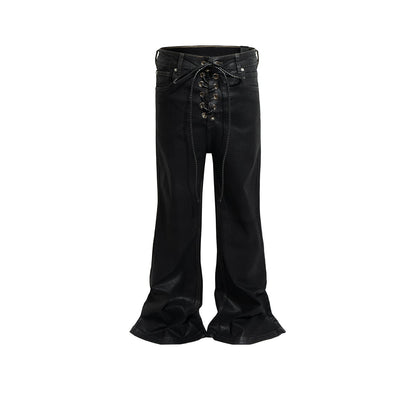 Men's Women's Coated Stretch Flared Jeans