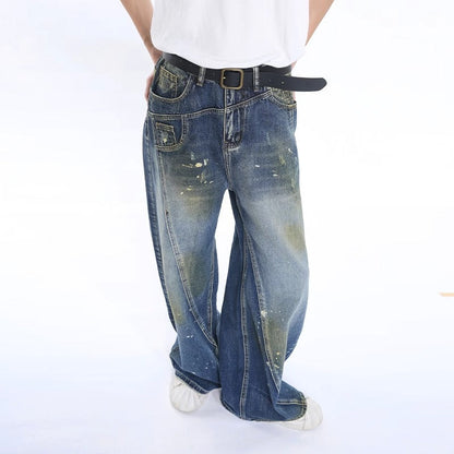 Fashion Brand Personalized Three-dimensional Cut Stitching Jeans Men