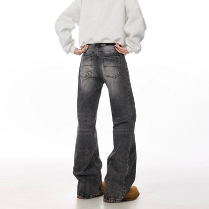 Retro Straight Leisure Washed-out Smoky Gray Jeans