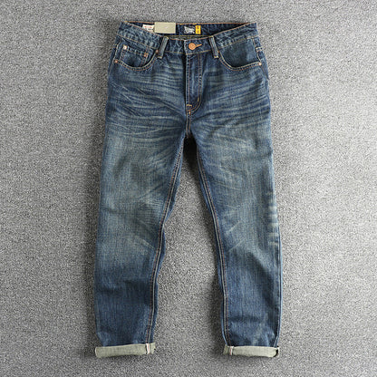 Men's Casual Retro Pocket Straight Jeans