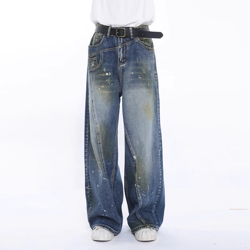 Fashion Brand Personalized Three-dimensional Cut Stitching Jeans Men