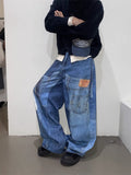 American Retro Independent Design Loose Straight Jeans Men