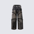 Street Fashion Vintage Jeans Raw Edges Design