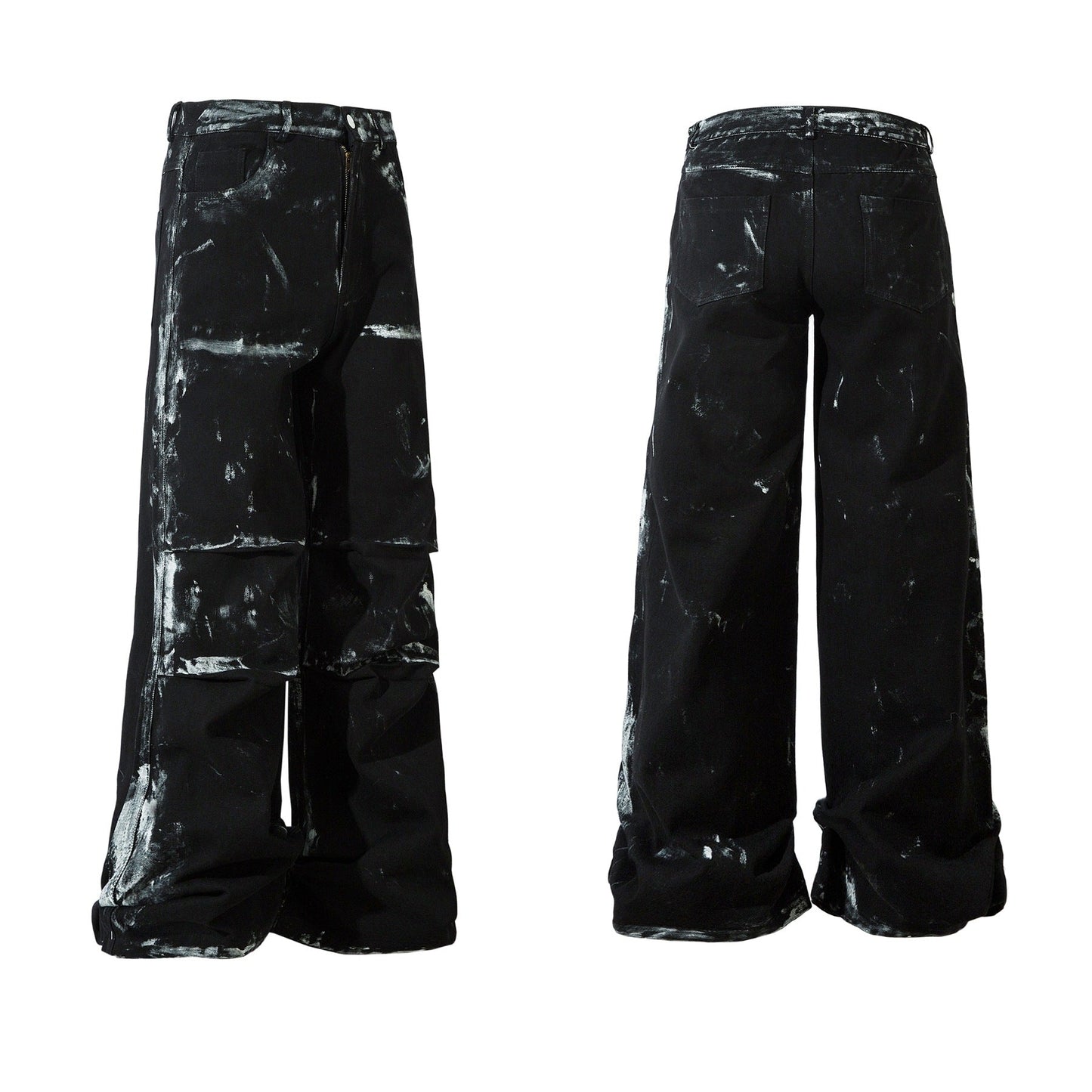Men's American-style Retro Heavy-duty Painted Multi-pocket Jeans