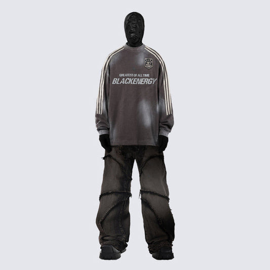 Street Fashion Vintage Jeans Raw Edges Design