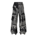 Washed Multi-pocket Design Straight Men's Jeans