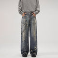 Printed Jeans Men's Loose Straight Personality All-match