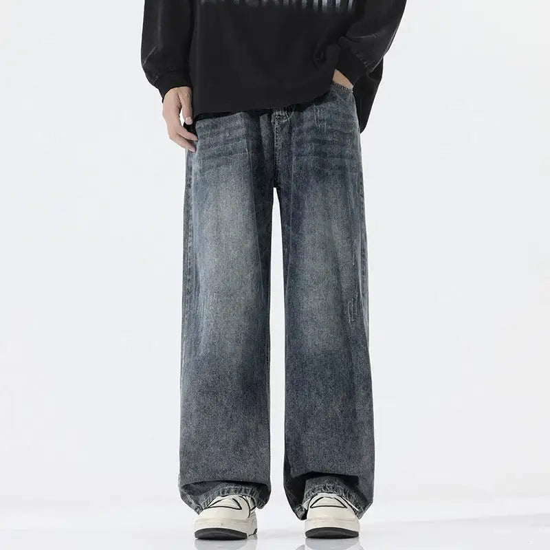 American Retro Straight Jeans Men's All-match Casual