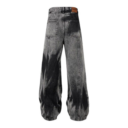 Washed Multi-pocket Design Straight Men's Jeans