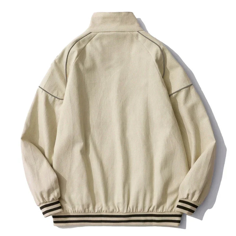 Streetwear Bomber Jacket Japanese College Style