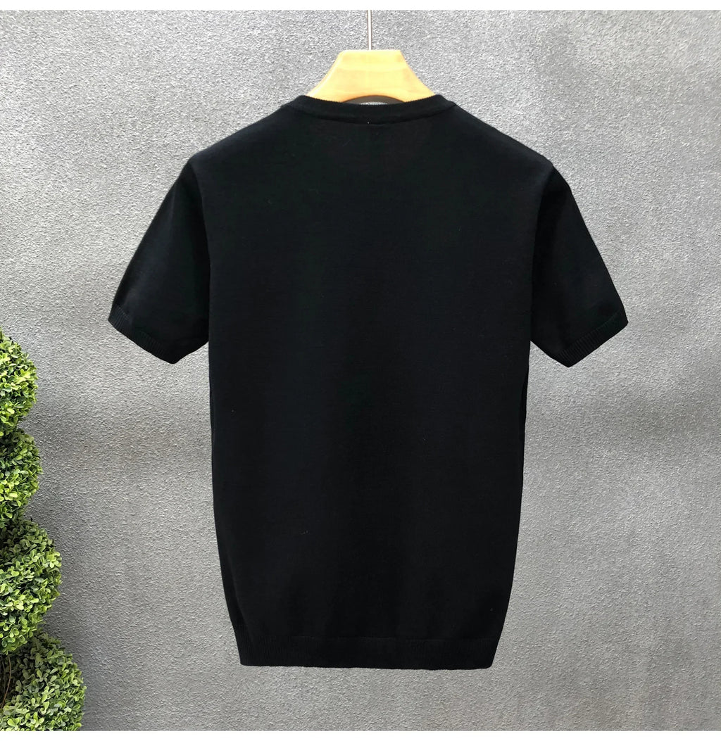 Slim Fit Ice Silk Knitted High Quality Cotton Shirt