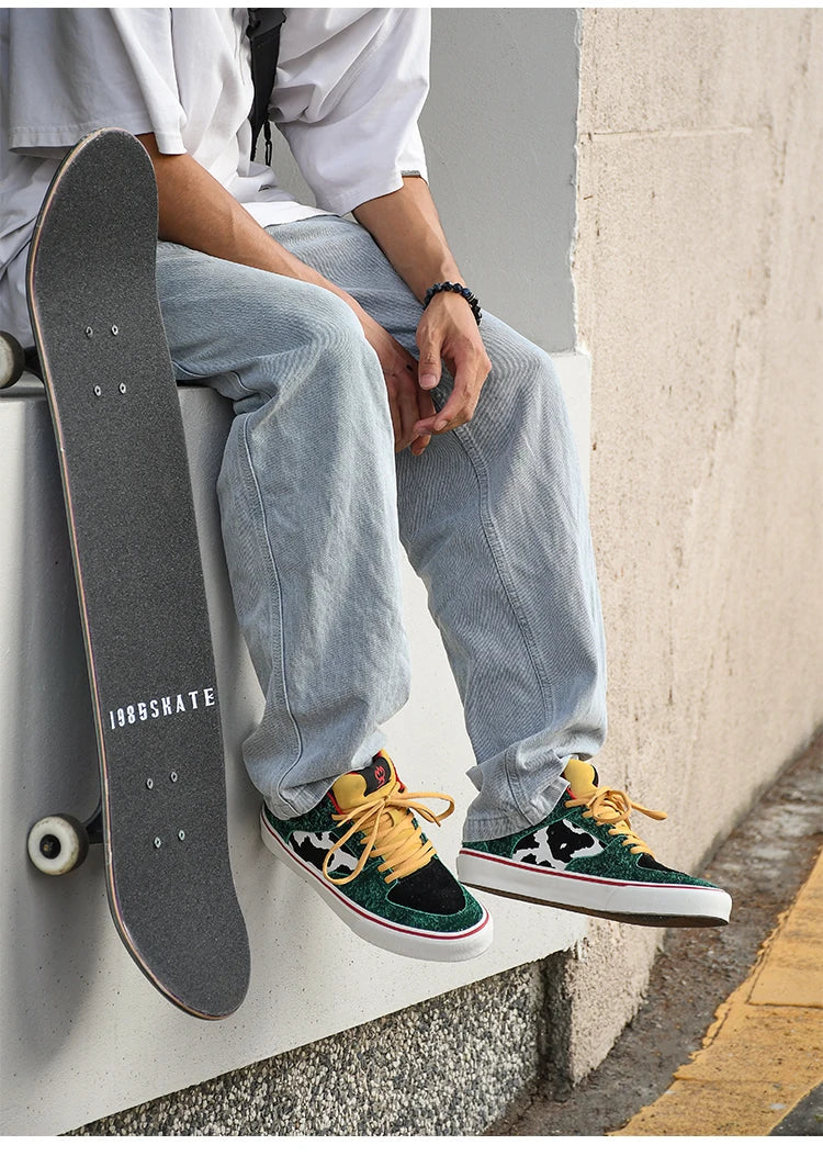 Joiints Green Mid-Top Skate Sneakers – Stylish Vulcanized Casual Shoes for Teens