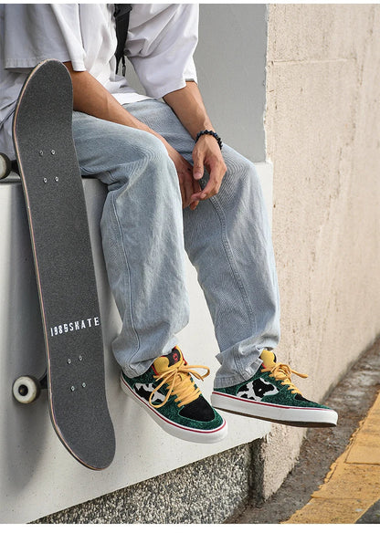 Joiints Green Mid-Top Skate Sneakers – Stylish Vulcanized Casual Shoes for Teens