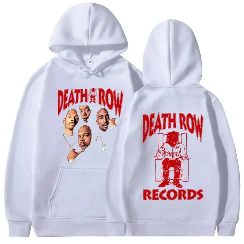 Death Row Records Hoodie Men Women High Quality Aesthetic Hoodies Pullover 90s Vintage Hip Hop Sweatshirts Harajuku Streetwear