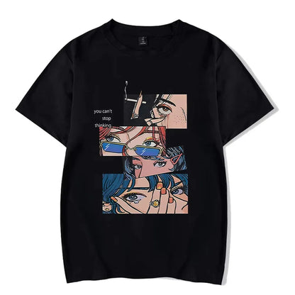 Vintage Washed Hip Hop Anime Tee