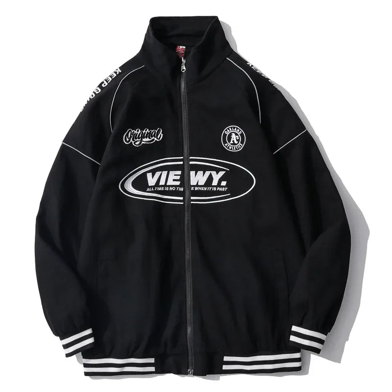 Streetwear Bomber Jacket Japanese College Style