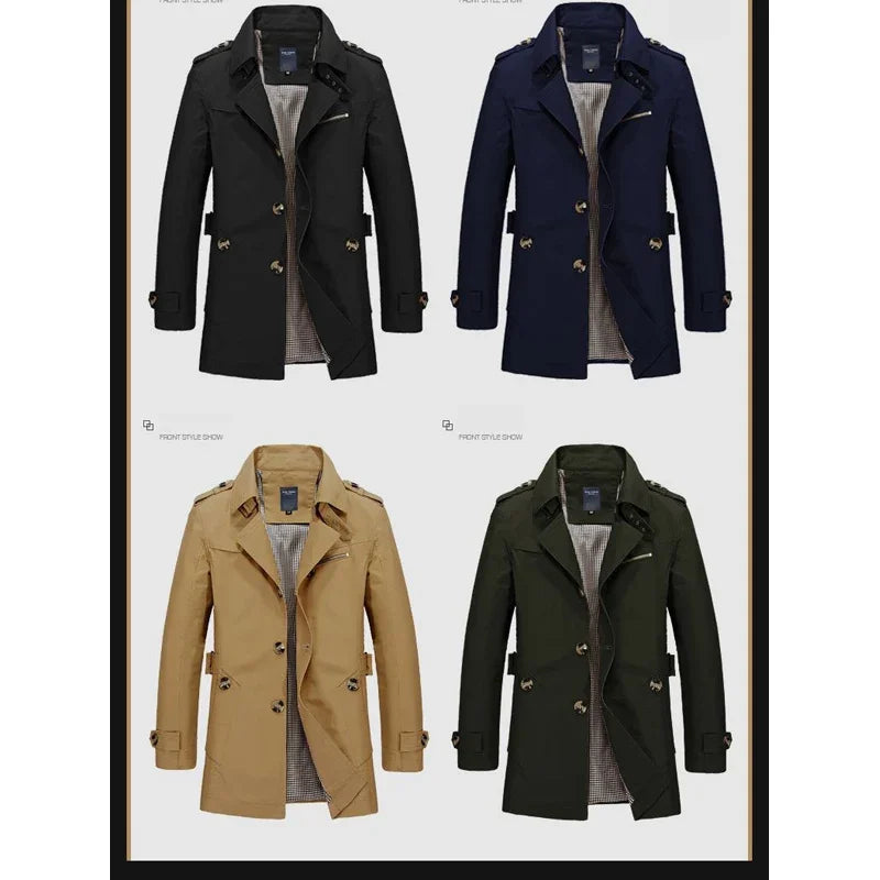 Vintage Style Casual Men’s Trench Jacket