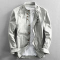 Japanese Linen Cotton Stand Collar Shirt