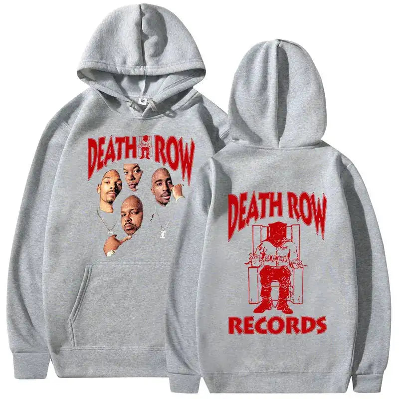 Death Row Records Hoodie Men Women High Quality Aesthetic Hoodies Pullover 90s Vintage Hip Hop Sweatshirts Harajuku Streetwear