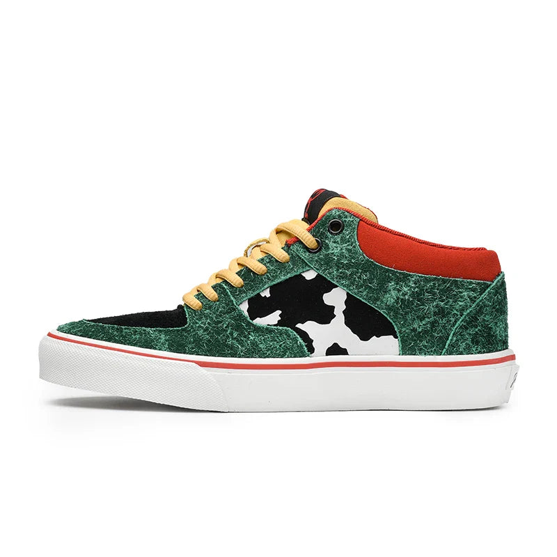 Joiints Green Mid-Top Skate Sneakers – Stylish Vulcanized Casual Shoes for Teens