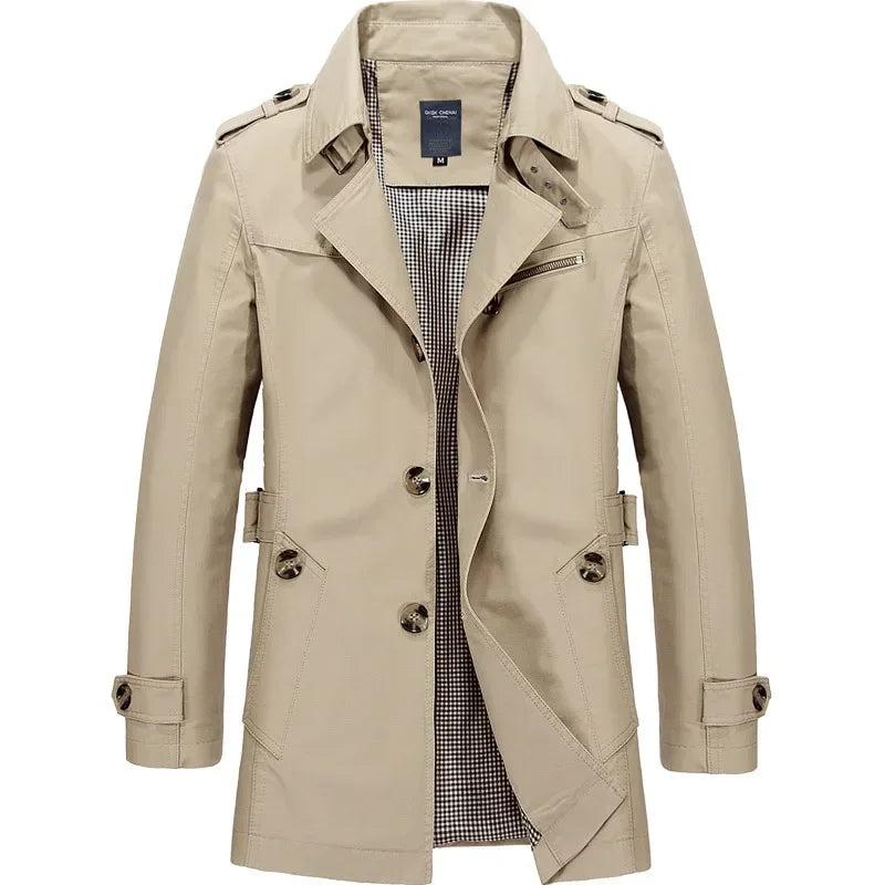 Vintage Style Casual Men’s Trench Jacket