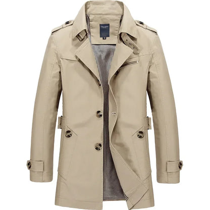 Vintage Style Casual Men’s Trench Jacket
