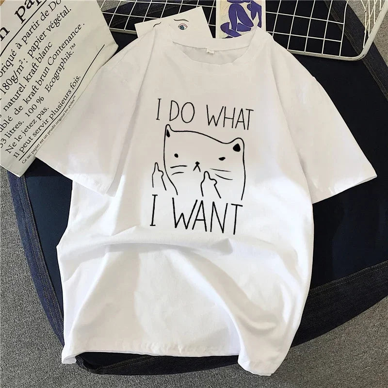 Vintage Rock Graphic Brush Cat Shirt