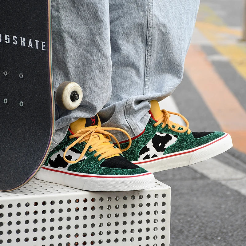 Joiints Green Mid-Top Skate Sneakers – Stylish Vulcanized Casual Shoes for Teens