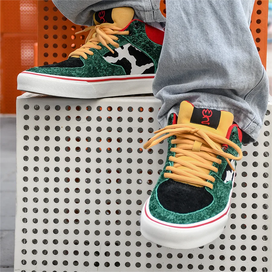Joiints Green Mid-Top Skate Sneakers – Stylish Vulcanized Casual Shoes for Teens