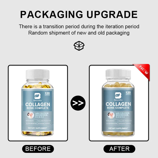 Beworths Bone Collagen Complete Capsules for Calcium Absorption Bone Growth Collagen Antioxidant Support Collagen Production