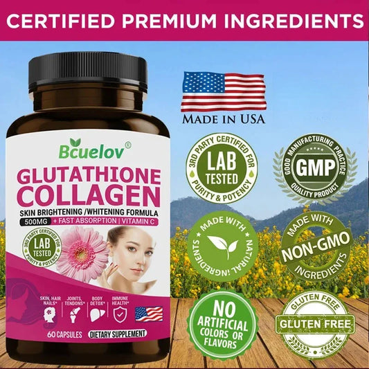 Glutathione Collagen Supplement - Supports Healthy Skin, Hair, Nails, Bones, Antioxidant