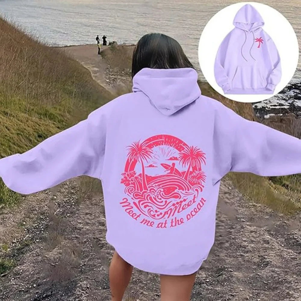 Chasing Sunsets Off-Shoulder Trendy Women’s Hoodie
