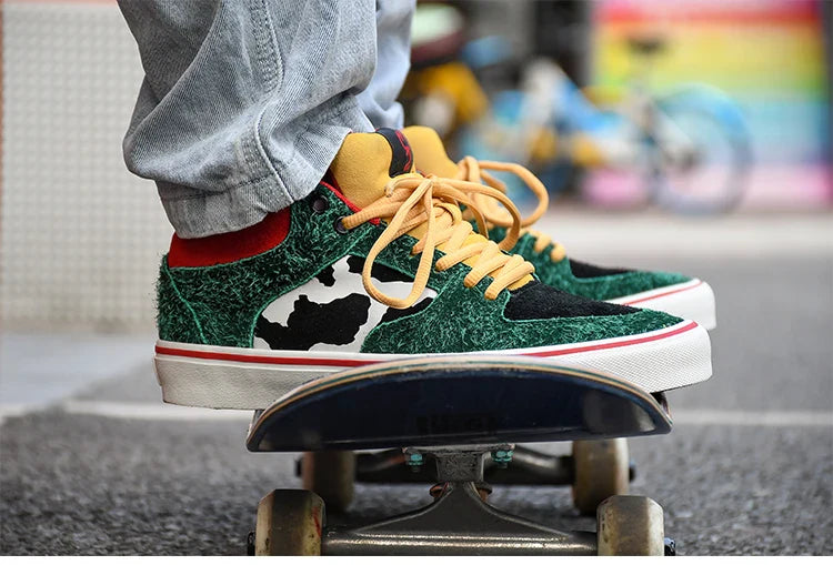 Joiints Green Mid-Top Skate Sneakers – Stylish Vulcanized Casual Shoes for Teens