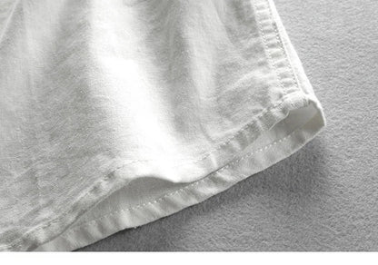 Japanese Linen Cotton Stand Collar Shirt