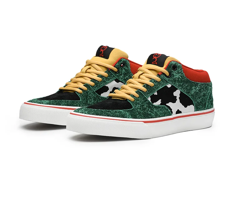 Joiints Green Mid-Top Skate Sneakers – Stylish Vulcanized Casual Shoes for Teens
