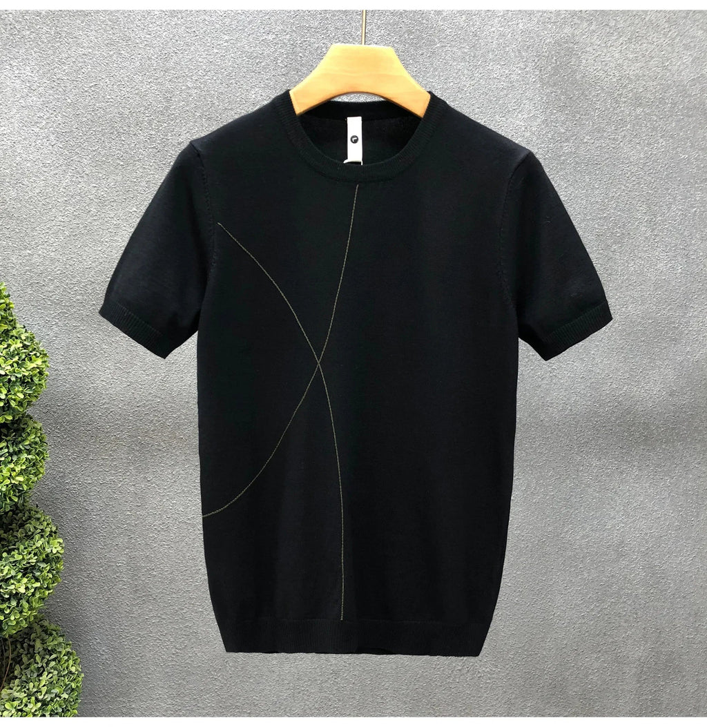 Slim Fit Ice Silk Knitted High Quality Cotton Shirt